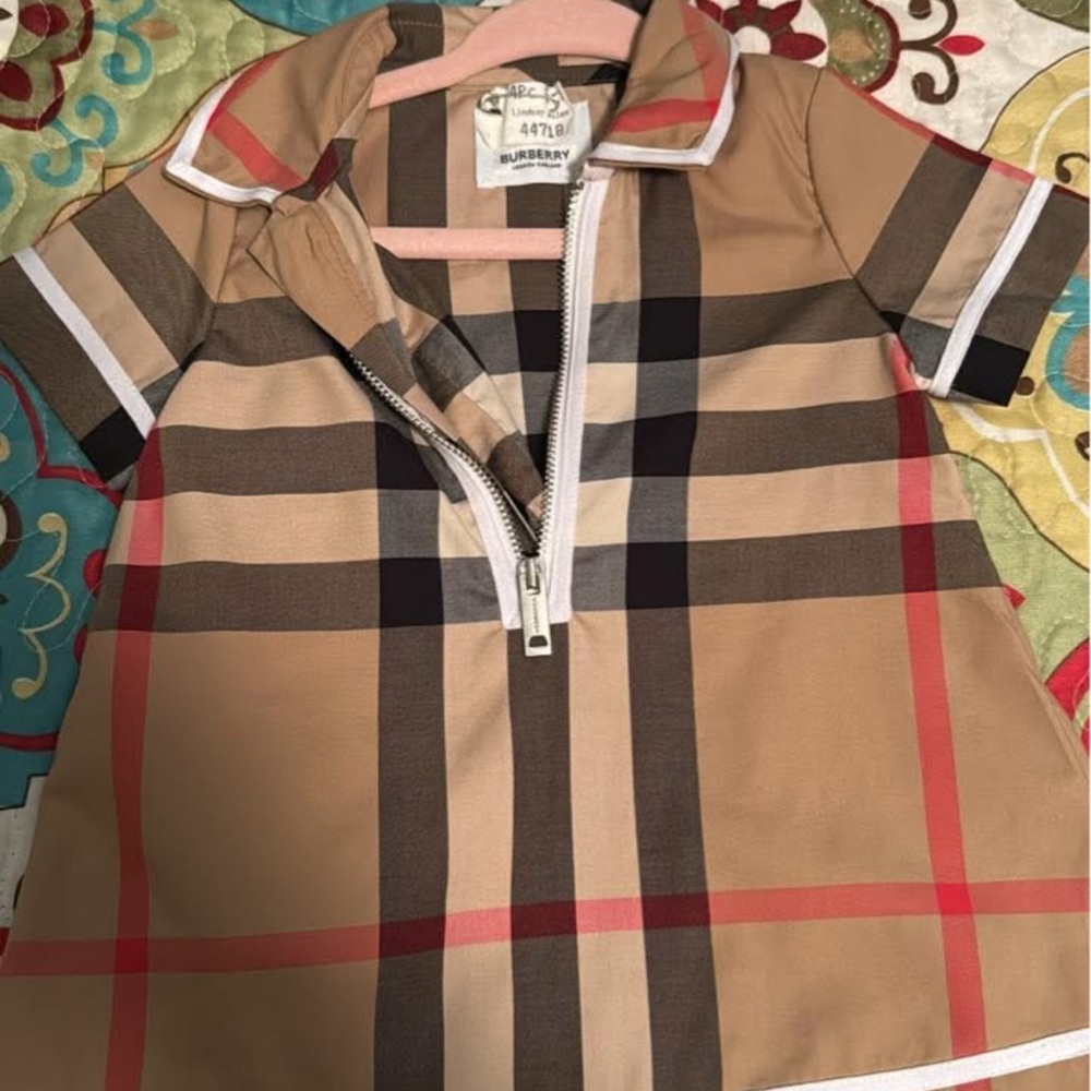 Burberry Tan and Red Dress